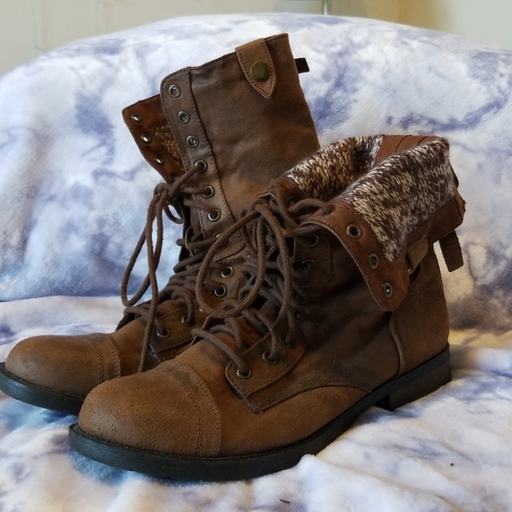 Dark Brown Combat Boots